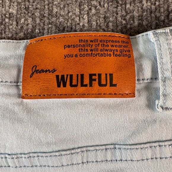 Wulful Light Blue Denim Casual 5-Pocket Straight Leg Men's Size 42x29.75 - Picture 3 of 11